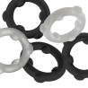 Oxballs Lot de 5 Cockrings Spinner 25 mm Noir-Blanc